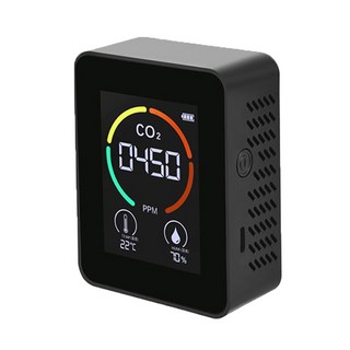 ibits CO2檢測儀 三合一空氣品質偵測 二氧化碳監控溫濕度報警, 半導體感測器-黑色, 黑色, 半導體感測器-黑色