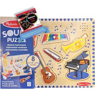 Melissa & Doug 악기 테마 사운드 퍼즐 스크래치 아트 미니 패드 번들 1개 00732 [호환], Melissa & Doug 악기 테마 사운드 퍼즐 스크