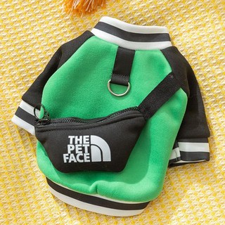 寵物衛衣，可愛小狗圖案，附小包，春秋款, 蒂安綠挎包（可牽引）,XS（建議體重0.5-1.5公斤）, 1個