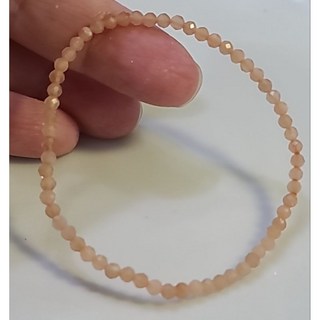 橙月光石手鍊 刻面珠 切面珠 手環 手珠 3mm 天然水晶玉石