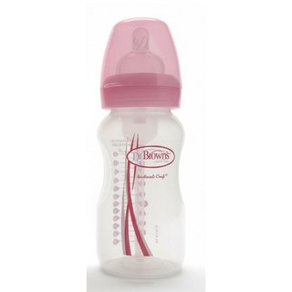 닥터브라운 와이드넥 옵션스핑크젖병 270ml 1개입 핑크+세척솔포함, 1개, 핑크