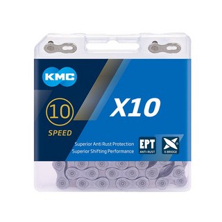 KMC X10 EPT 10速鏈條 EPT防鏽鍊條(銀色) 新款上市, 1個