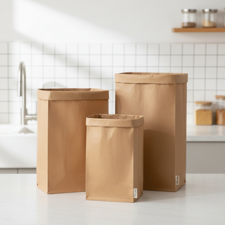 쉐리엘 젖지 않는 크라프트 봉투 냉장고 정리 바구니, 크라프트지, 3개