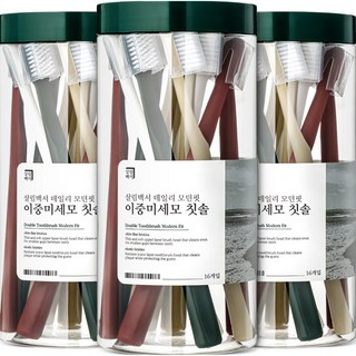 살림백서 데일리 이중 미세모 모던핏 칫솔 4종, 16개입, 3세트