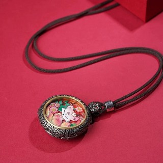 7A級硃砂九尾狐墜飾，招桃花、本命年護身符項鍊，男女適用，高含量硃砂
