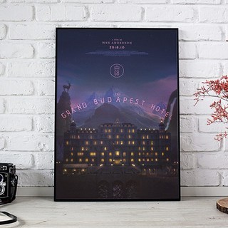 아트로우 그랜드부다페스트호텔 영화 인테리어 포스터 액자, 2번, 블랙 x A2 (43 x 53cm)