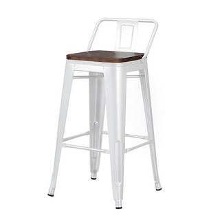 工業風吧檯椅，金屬高腳凳，奶茶店咖啡廳休閒吧椅，簡約吧檯桌椅組合，高腳椅，吧檯凳，餐椅, 65cm白-木面/皮革, 1個