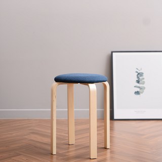 10X10 素色實木布椅凳, 深藍色