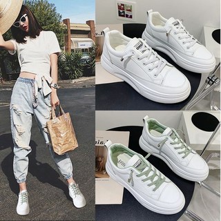 經典不敗款 免綁帶 皮面設計 厚底休閒鞋 鬆緊帶小白鞋 時尚耐穿男鞋