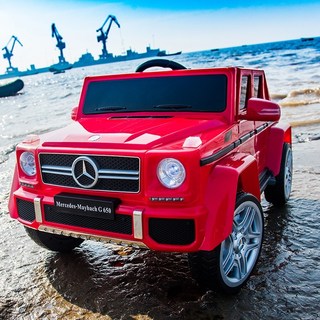 메르세데스 벤츠 G650 어린이 전기 자동차 4륜 성인 원격 제어 2인 탑승 어른 동승, 전기 구동, 고사양 레드 사륜 12V7A 대용량 배터리