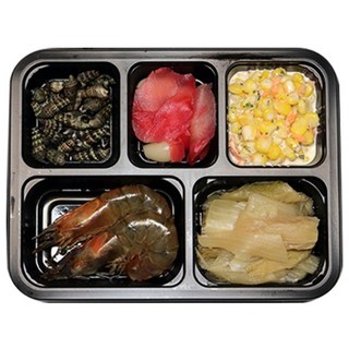 포담팩 5구 일회용 단체배달용기 5칸 반찬 도시락 TY 2116-5A 세트, 1개, 100개