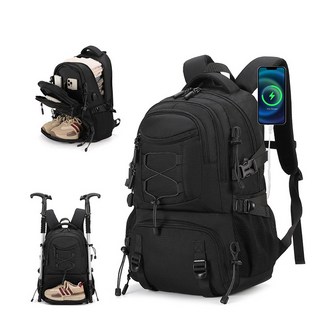 BLACK K7 경량 등산가방 남녀공용 등산배낭 아웃도어 대용량 백팩 35L AL1399, 블랙