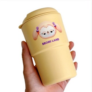 뽀미랜드 리유저블 텀블러 친환경 답례품 단체선물, 1개, 350ml, 옐로우