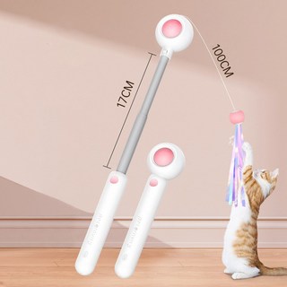 [티케이샵] 고양이 낚시 스틱 장난감, 1개, 핑크