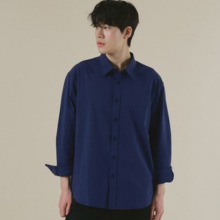 벨로시티 남자 봄 코튼 셔츠 세미오버핏 긴팔 린넨 캐주얼