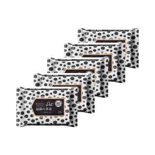 益菌的革命 寵物專用濕式衛生紙20抽 犬貓用清潔濕紙巾 益菌Pet寵物濕紙巾, 5個, 20個裝