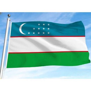 우즈베키스탄 국기 행사용 손깃발 대형 깃발, 8호깃발(21X14cm)10개입