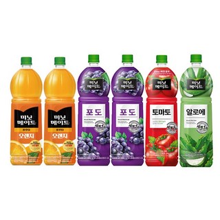 [마시자몰] 미닛메이드 오렌지2+ 포도2 + 토마토 +알로에, 6개, 1.5L