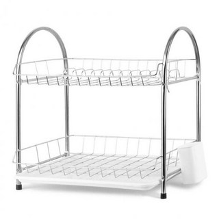 디온 스텐 식기건조대 2단 싱크대 그릇 정리대 선반, 1개