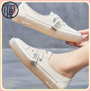 品牌處理斷碼牛筋底小白鞋休閒2024四季新款軟底真皮腳蹬女鞋單鞋, 綠色陞級版,36