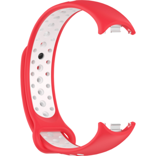 小米手環 10 9 8 米10 米9 米8 透氣錶帶 1入 替換錶帶, 紅+白, 1個