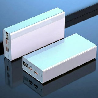 THOUSTA 캠핑전용 보조배터리 대용량 30000mAh 고속충전 66W C타입 멀티단자 LED 잔량표시, 화이트