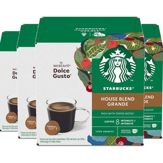 스타벅스 그란데 하우스 블렌드 아메리카노 커피 캡슐 돌체구스토 호환, 4개, 8.5g, 4개, 12개입