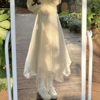 不規則網紗裙子 中長款A字裙 寬鬆百搭顯瘦款