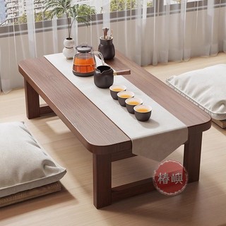 【椿嶼】可折疊飄窗小桌子 炕桌 家用榻榻米茶几 床上學習吃飯矮桌, 黑胡桃色【摺疊飄窗桌】進口工藝,活動熱銷 60*40*30cm【加固加粗