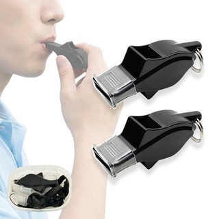 앙플러스 프리미엄 강력 호루라기 휘슬, 2개, 블랙