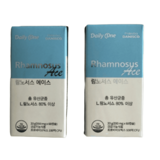 데일리원 면역력 장건강 람노서스 에이스 유산균 아기유산균 보장균 100억 CFU 2통세트, 1개, 60정