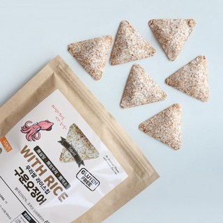 쌀이랑 우리쌀 라이스칩 쌀칩과자, 쌀이랑 구운오징어맛, 4개, 60g