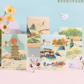 嘉義出貨 36Kpu女生手賬本 磁扣本 軟皮可愛少女心學生日記筆記本 記事手帳本, 麗景杭州,36K:12.6*17.8cm, 1個