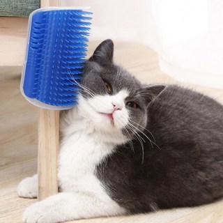 고양이털관리브러쉬 부착형셀프그루밍실리콘빗 코너벽설치털손질솔, 고양이코너브러쉬, 고양이코너브러쉬