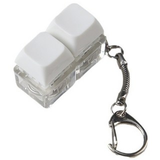 LED 키캡 키링 열쇠고리 RGB 청축 딸깍이 스위치 가방 차키 키링, 1개, 화이트 2구