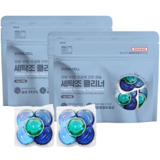 드럼 세탁조 크리너 클리너 초강력 고농축 통돌이 캡슐 세정제 세탁기통세척 세탁기세척 세탁기통세척제 머스크향 이브앤로엘, 12개, 14g