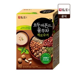 담터 호두아몬드율무차 무설탕 제로슈 곡물차 40개입 1개 견과류 토핑, 18g