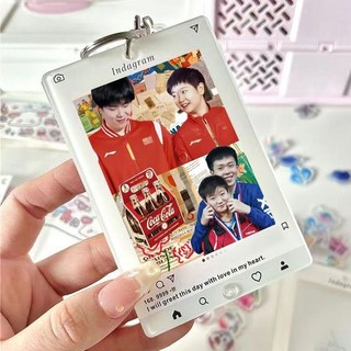 喵喵 莎頭CP周邊王穎莎王楚欽DIY亞克力立牌 網紅同款床頭桌面擺件, stw05,3寸白色ins立牌+10個表情包m.