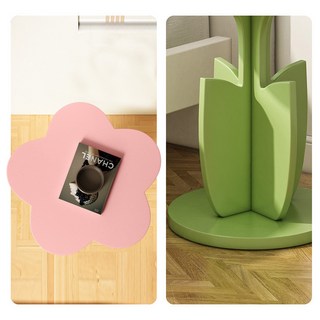 奶油風 雲朵造型 邊桌 圓形茶几 臥室床頭桌 花瓣邊幾, 粉色太陽花【升級加厚款】花瓣