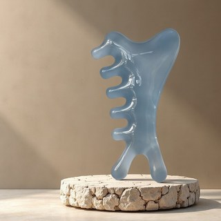 【Helena】四合一多功能按摩梳 刮痧板 經絡梳 刮痧 梳子 疏通經絡神器 面部頭皮按摩 - 生活小物, 藍色, 1個