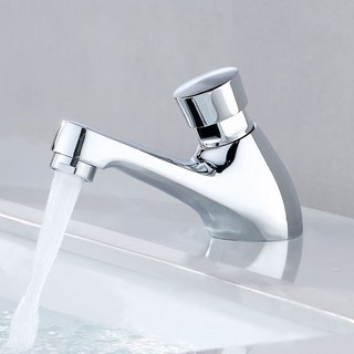 按壓式水龍頭開關 - 衛生間廁所臺盆節水延時面盆龍頭 免改裝快速安裝, 大體延時龍頭, 1個