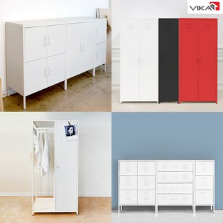 비카 철제 캐비넷 수납장 사물함 관물대 옷장 서랍장 이케아 사무실가구 모음, 블랙, 06. 긴세로 1문 수납장