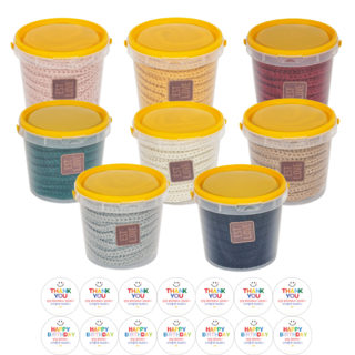 어린이집 답례품 유치원 생일선물 목도리 구디백 목도리 8p + 바스켓 8p + 스티커16p, 혼합색상, 1개