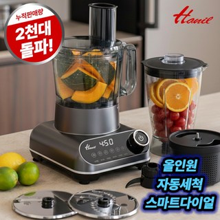 한일 푸드 프로세서 대용량 올인원 믹서기 반죽 채썰기 멀티 다지기, HKP-2500