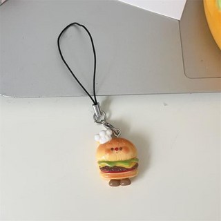 漢堡凳 可移動矮凳 客廳坐凳 家用矮凳 可愛漢堡坐凳 靜音滑輪小凳, 1個, 漢堡掛件一個