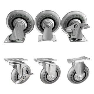 산업용 무소음 캐스터 바퀴 고정 회전 브레이크 3인치 4인치 5인치 6인치, 무소음 6인치, 브레이크(BK), 1개