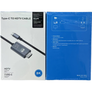 【投屏數據線】8K60Hz 高清投屏轉接線 即插即用轉換大屏 高清顯示快速刷新 Type C轉HDMI視頻轉接線2米, 1個, 8K60Hz Type-C to HDMI 001-11