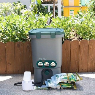 음식물쓰레기 발효통 주방쓰레기 퇴비통 거름통 처리함, 대, 과일 퇴비통 15l 도구 1kg 포함