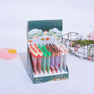 聖誕節造型筆記本 帶擦鉛筆 文具 鉛筆 橡皮擦 線圈筆記本 禮物 萬聖小禮物節慶 造型文具, 1個, 聖誕節免削鉛筆 單隻價 款式隨機