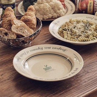 파밍스마켓 레터링 파스타볼 24cm 빈티지 레트로 감성 플레이팅, 1개